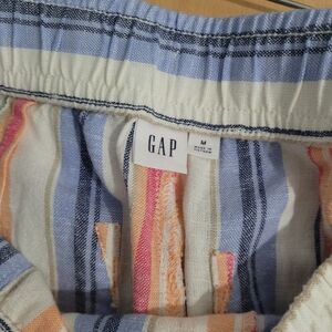GAP Striped Elastic-Waist Shorts in Blue, Cream, Peach & Pink